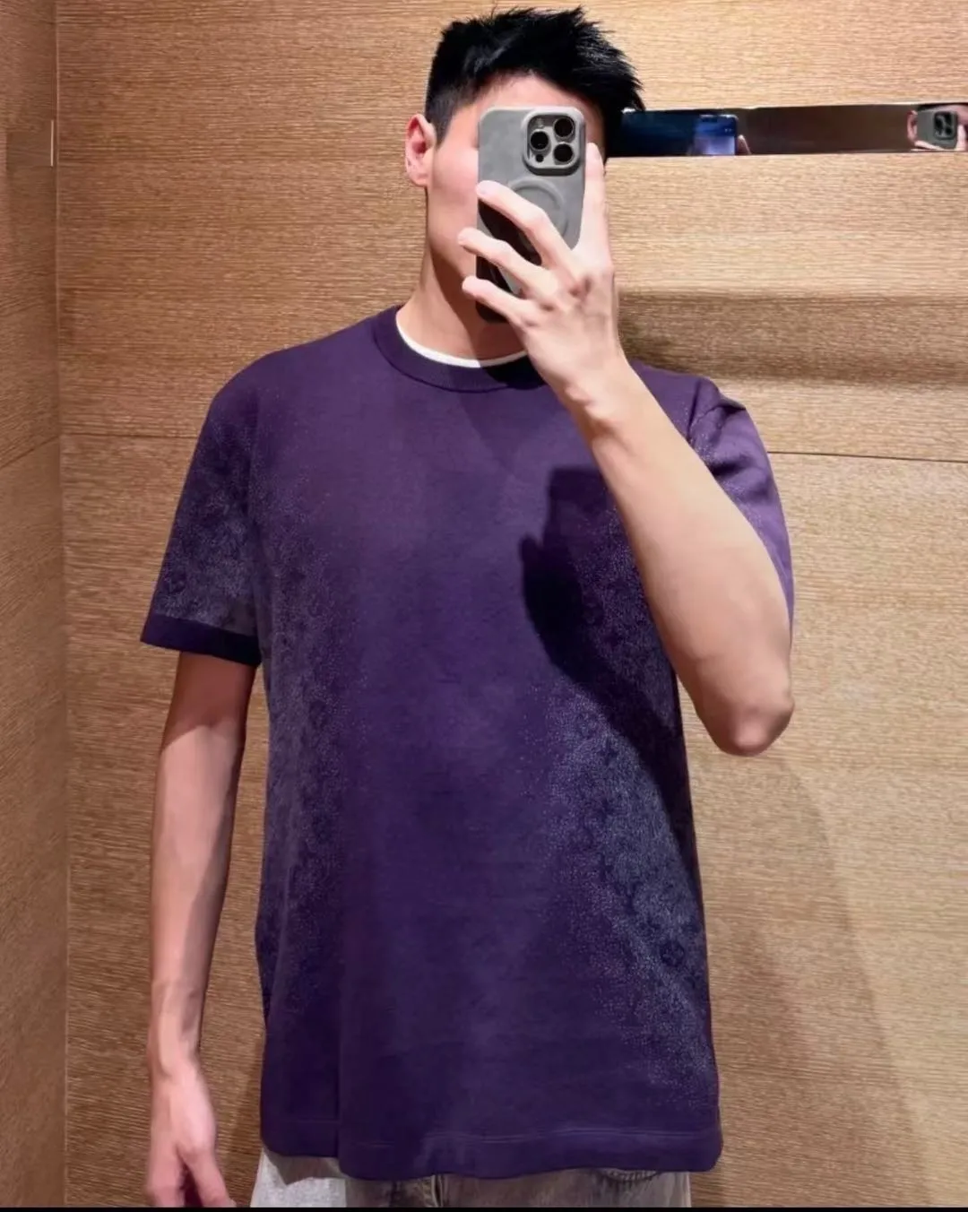 Louis Vuitton/Louis Vuitton 26ss presbyopic gradient jacquard knitted short sleeves